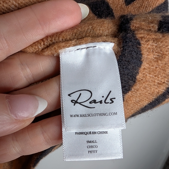 Rails Eleanor Tiger Stripe Wool Cashmere V-Neck Sweater Small - Picture 4 of 7